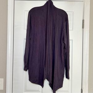 Athleta Deep Purple Open Cardigan women’s l cozy lounge everyday career office